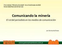 Comunicando la minera. El rol del periodista en los medios de comunicacin