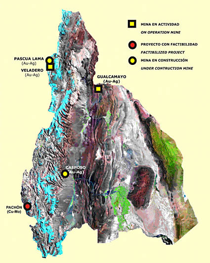 Proyectos en operación, explotación y factibilidad económica. Metales preciosos y de base.